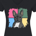 thumbnail image 4 of Inktastic Blue French Bull Dog Women's V-Neck T-Shirt, 4 of 5