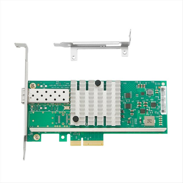 Tarjeta de Red PCIe X4 de un Solo Puerto 10G SFP+ X520-DA1 82599EN Adaptador de Fibra NIC NBBASE-T 10GbE para Servidores Linux