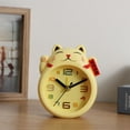 thumbnail image 3 of WRITWAA Yellow Cat Desk Alarm Clock with Large Easy-to-Read Numbers, Table Clock for Home and Office, 3 of 6