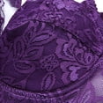 thumbnail image 6 of Stamzod 2 Pack Womens Bras Hollow Out Unlined Lace Bras No Underwire Push Up Bra Seamless Plus Size Bra Wireless Bras with Support and Lift Purple D XXL, 6 of 7