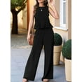 thumbnail image 4 of Ensembles de Pantalons pour Femmes, Tenues 2 Pcs, Débardeurs Sans Manches à Col Rond, Ensembles Assortis pour Femmes, Taille Élastique, Jambe Grand, Noir m, 4 of 8