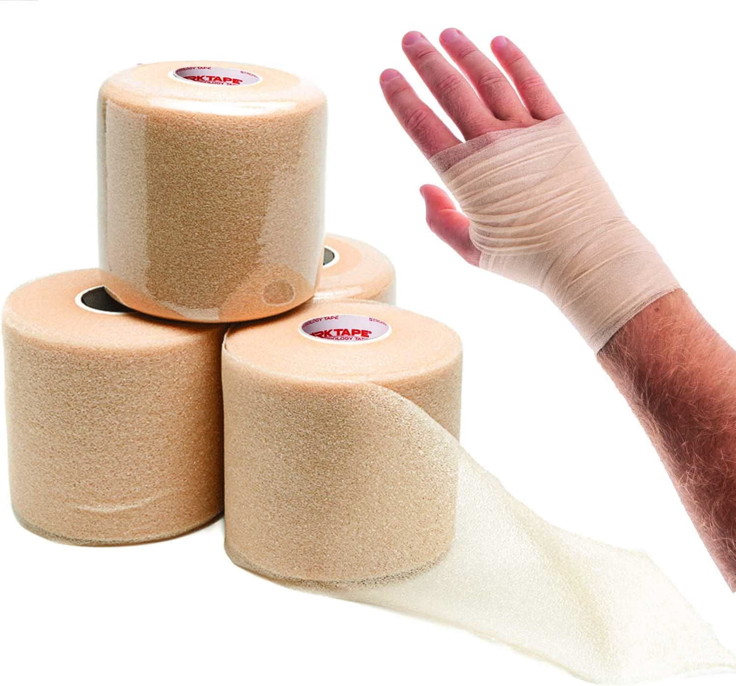 Nuanchu 4-Pack Athletic Pre Wrap - 120 Yards Total, Foam Underwrap For Ankles, Wrists, Hair (Beige & White) - View #11