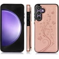 thumbnail image 4 of Phone Case for Samsung Galaxy S23 FE 5G with Tempered Glass Screen Protector and Card Holder Wallet Cover Stand Flip Leather Cell Accessories S 23 FE S23FE5G S23FE 23S G5 Women Rose Gold, 4 of 13