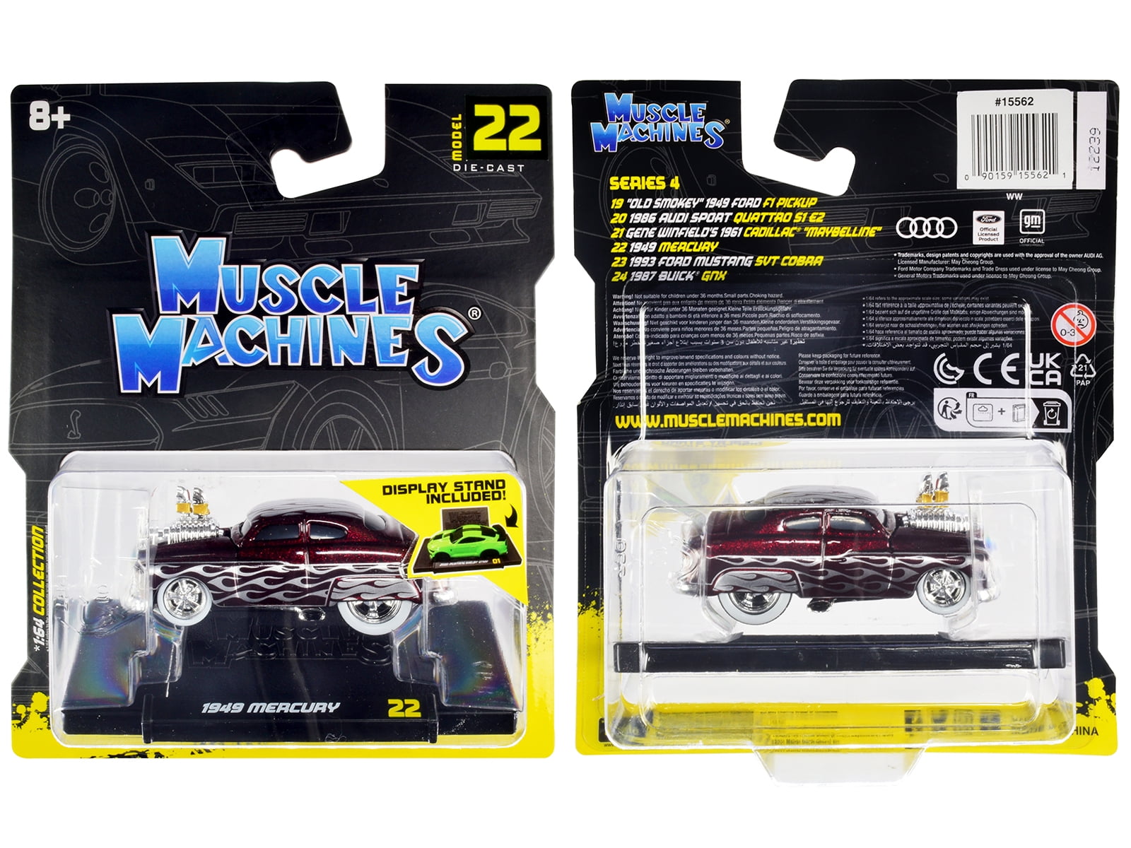1949 Mercury Custom Coupe Dark Red Metallic with Flames 1/64