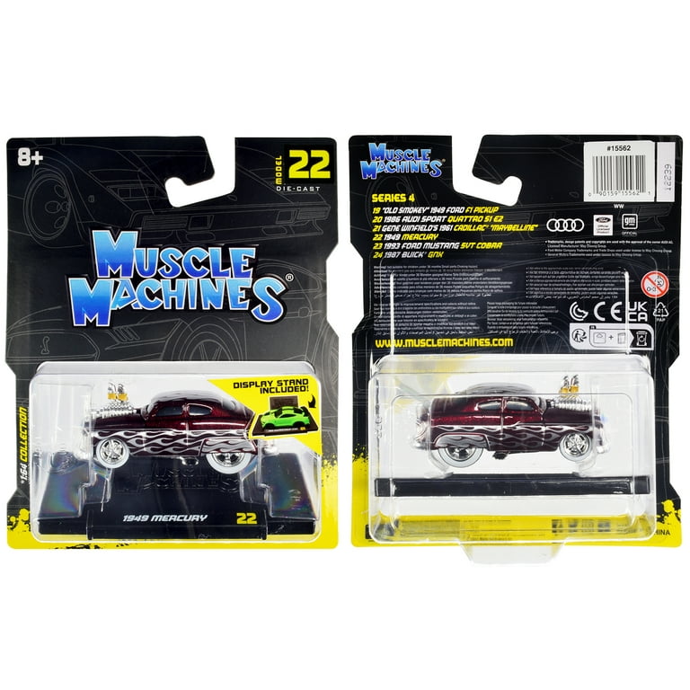 1949 Mercury Custom Coupe Dark Red Metallic with Flames 1/64