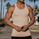 thumbnail image 4 of Men's Solid Color Tightening Spring/Summer Knit Vertical Stripe Bodybuilding Fitness Vest Men's I-Line Vest XL, 4 of 5