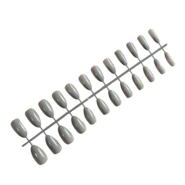 Vogacara 24 piezas de uñas postizas para mujer, bricolaje, herramientas de decoración de manicura falsa, accesorio de decoración de moda, puntas de Juegos de manicura gris crema Vogacara CE011429-24