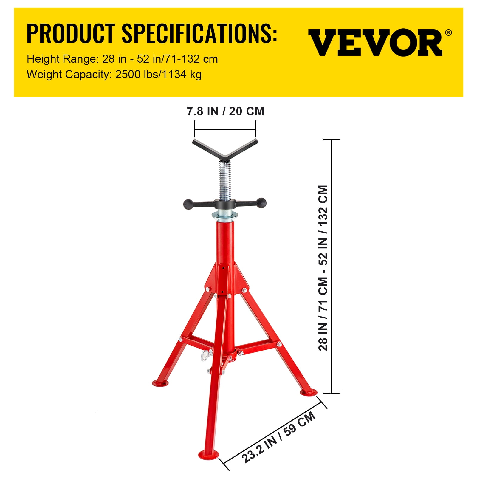 Buy VEVORbrand V Head Pipe Stand Adjustable Height 2852 inch, Pipe