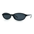 thumbnail image 4 of Womens Micro Oval Snug Dad Fashion Thin Plastic Sunglasses All Black, 4 of 8