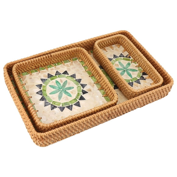 3 Piece Tray Fruit Tray Rectangular Tray for Home Living Room and Restaurant Light Luxury Storage Basket Storage Tray for Home Restaurant