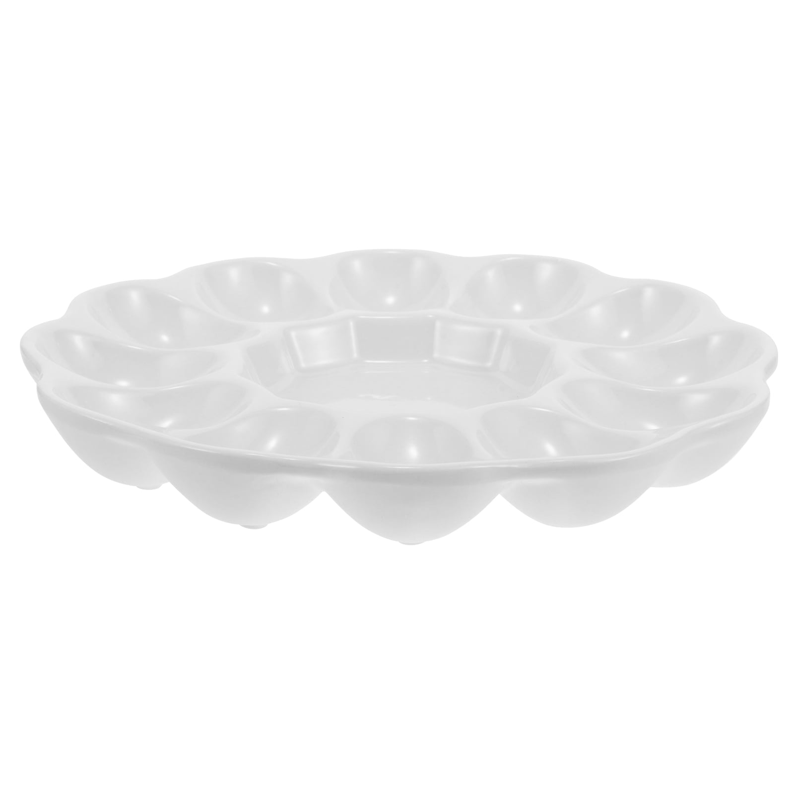 Masteelf Egg Platter Ceramic Deviled Egg Tray Catering Platter Eggs Serving Tray