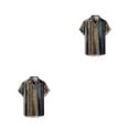 thumbnail image 4 of Guardurnaity Camisas hawaianas de poliéster de moda y transpirables para hombre, fáciles de limpiar, cortas, ligeras, cómodas, color café L color café L 2piezas, 4 of 6