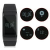 Heart Rate Monitor Waterproof Bluetooth Pedometer Wrist Watch Smart Bracelet Black Black