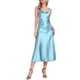 thumbnail image 2 of CURVOSPORT Vestido de Satén para Mujer con Tirantes Espagueti, Escote en V, Elegante, Maxi, Deslizante, XL, Azul Claro, 2 of 6