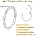 thumbnail image 3 of 20G 18G Titanium Nose Ring Hoop, Cartilage Hoop Earrings for Women Men, Hinged Silver Gold CZ Nose Ring Upper Ear Tragus Daith Conch Helix Septum Nose Piercing Jewelry 6/8/10mm, 3 of 9