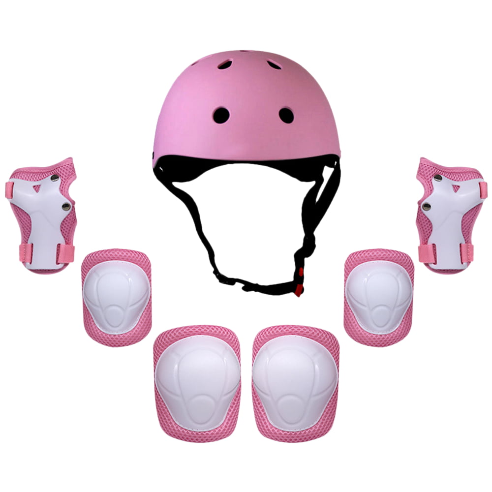 7 In 1 Kids Protective Gear with Knee Elbow Pads Wrist Guards Lsooyys Kids Helmet for Age 2-13 Years Old Boys Girls Kids Sports Helmet for Scooter Skate Skateboard Roller Bike Riding 