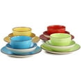 thumbnail image 3 of Elama Mason 12 Piece Double Bowl Stoneware Dinnerware Set in Assorted Colors, 3 of 7