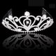 thumbnail image 2 of KAKOWELY Corona de novia con decoración de diamantes de imitación, pasadores para el pelo, diadema, pinza para el pelo y lazo (plateado), 2 of 4