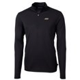 thumbnail image 2 of Men's Cutter & Buck Black James Madison Dukes Big & Tall Virtue Eco Pique Recycled Quarter-Zip Pullover Top, 2 of 3