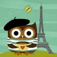 thumbnail image 2 of Lee, Nancy 26x26 White Modern Wood Framed Museum Art Print Titled - Owl in Paris, 2 of 4