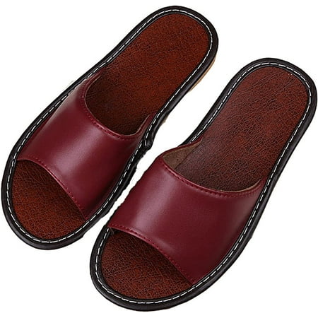 

CoCopeanut Summer sandals and slippers women s leather sandals non-slip bathroom bath slippers home couple floor slippers swimming leather slippers