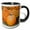 Black/White, variant on 3drose, Pumpkin and Mums, Fall Foliage, Reading, Massachusetts, Usa, 11oz Two-tone Yellow Mug