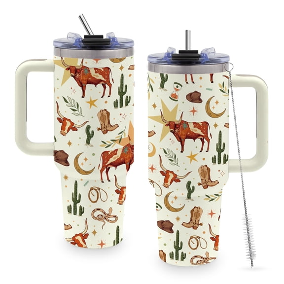 JOPJOLIW Rodeo Tumbler Gifts for Men, 40oz Cowgirl Western Tumbler with Handle for Women, Reusable Durable for Gym or Outdoors, Birthday Christmas Thanksgiving Day Gifts for Friends