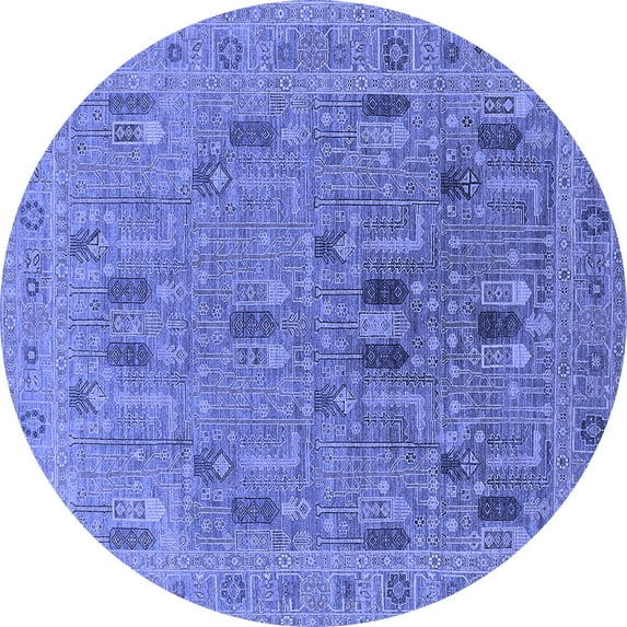 Ahgly Company Indoor Round Oriental Blue Industrial Area Rugs, 4' Round