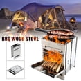 thumbnail image 3 of BIQIANWO Portable Folding Wood Stove For Outdoor Cooking, Sturdy Lightweight Stainless Steel Wood Burning Stove With Grill For Backpacking BBQ Picnic, 3 of 8
