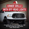 thumbnail image 6 of AMERICAN MODIFIED Front Armor Grille w/ Off Road Lights for 13-18 Dodge Ram, 6 of 10