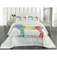 thumbnail image 2 of Ambesonne Colorful Quilted Coverlet 3 Pcs, Zebra Rainbow Colors, Queen Size, Multicolor, 2 of 4