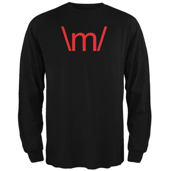 Metal Emoticon Black Adult Long Sleeve T-Shirt - X-Large