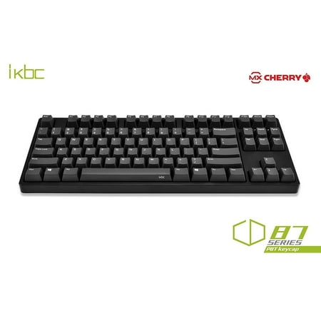iKBC CD87 TKL Mechanical Keyboard with Cherry MX Blue Switch for Windows and Mac, Tenkeyless Keyboards with PBT OEM Profile Keycaps, 87-Key, Black Color, ANSI/US