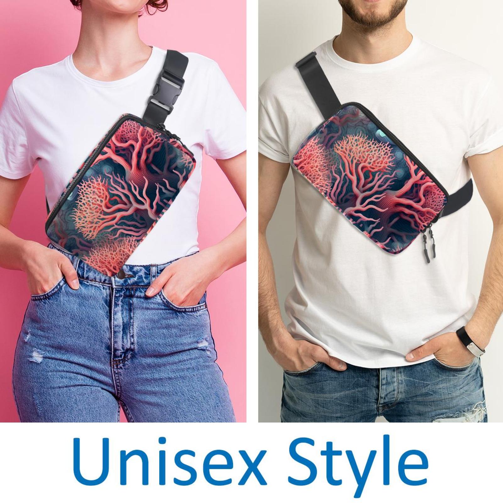 Coral Waist Pack Running Belt Fanny Packs Lightweight Adjustable with Extension Strap Unisex