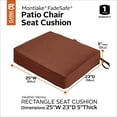 thumbnail image 3 of Classic Accessories Montlake FadeSafe Rectangular Patio Dining Seat Cushion - 5" Thick - Heavy Duty Outdoor Patio Cushion with Water Resistant Backing, Heather Henna Red, 25"W x 23"D x 5"T, 3 of 27