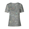 thumbnail image 4 of Herrnalise Women's Sequin Tops Sparkly Glitter Blouses Sequined Short Sleeve Shirts for Holiday Club Night Gear up for greatness for less, 4 of 4