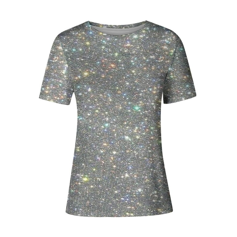 トップス CRYSTAL HEART JEWELRY T-SHIRT #1 Glitter Heart T-shirt: Women's Casual Cotton Tee - Friends