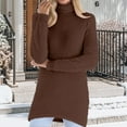 thumbnail image 4 of Comdrip Fluffy Sweaters for Women, Women's Long Sleeve Pullover Casual Knitted Jumper Tops Fashionable Loose Fuzzy Jumper Sweater Pullover Sweaters for Women Brown S, 4 of 8