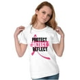 thumbnail image 3 of Breast Cancer Protect Detect Reflect Womens Fitted Plus Size Graphic Tee Brisco Brands 3X, 3 of 5