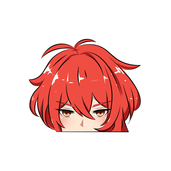 Diluc Peeker Sticker – Genshin Impact Anime Vinyl Decal | Laptop, Car, or Window Sticker