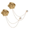 thumbnail image 1 of Uxcell 2-Pack Pin de Broche de Flor de Rosa para Traje de Hombre con Cadena de Borlas Doradas para Accesorios de Boda para Hombres [Albaricoque], 1 of 7
