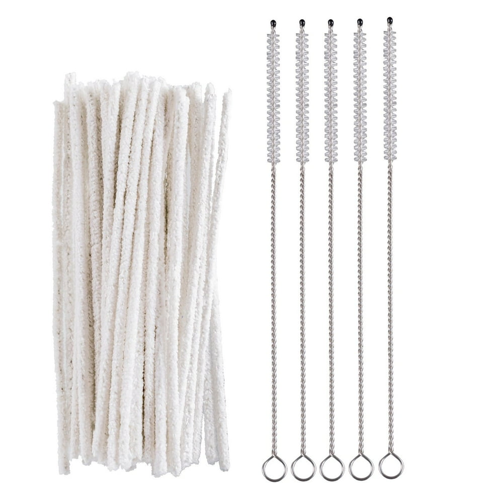 50 PCS Pipe Cleaners with 5 PCS Cleaning Brush for Pipes,Guns,Tobacco