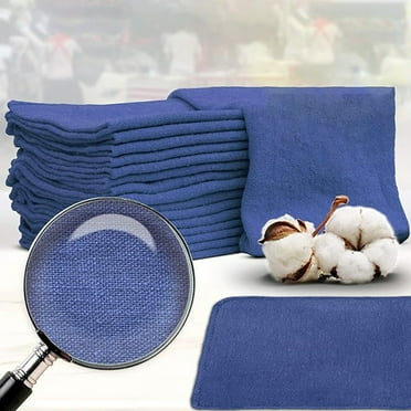 AMERICLASSIC Cotton Shop Rags | 12x14 Inches | Navy Blue, Pack of 200 | Cleaning Rags | Absorbent Shop Towels and Multipurpose Cleaning Towels for Automobiles, Industries, Garage and Homes