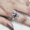 thumbnail image 2 of Natural Amethyst Ring, Rough Amethyst Gemstone Ring, Feb Birthstone, Hippie Wire Ring, 925 Sterling Silver, Womens Ring, Christmas, Thanksgiving, Handmade, Statement Jewelry, Rough Gemstone Jewelry, 2 of 5