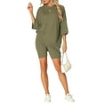 thumbnail image 2 of INSPIRE CHIC Women's Oversized Lounge Set Workout Sweatsuits T-Shirt with Biker Shorts Outfits Sets L Green, 2 of 6