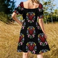 thumbnail image 4 of Hungarian traditional embroidery roundel Kalocsa virágok k?r Sleeveless Dress, 4 of 6