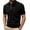 Black, variant on Men Solid Pocket Half Collar Button Business Work Breathable Short Sleeve Shirts