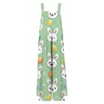 thumbnail image 4 of Fgvctg Easter Women's Jumpsuits Wide Leg Pant Fashion Overall Bunny Print Sleeveless Easter Eggs Spaghetti Straps Jumpsuits Rompers Bib Overalls Plus Size Spring Pants With Pockets Light Green L, 4 of 5
