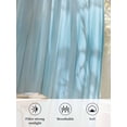 thumbnail image 6 of Sheer Curtains 45 Inch Length, Teal Blue Semi Sheer Curtains Light Filtering Window Treatment, Modern Abstract Art Ombre Striped Privacy Voile Drapes for Living Room Bedroom 52x45 Inch, 6 of 7