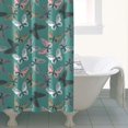 thumbnail image 4 of Green Butterfly Pattern Shower Curtain 36"x72" ,Bathroom Decorative Shower Curtains Set with 12 Hooks,Modern Waterproof Washable Shower Curtain, 4 of 6